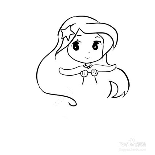 简笔画-如何画美人鱼的简笔画