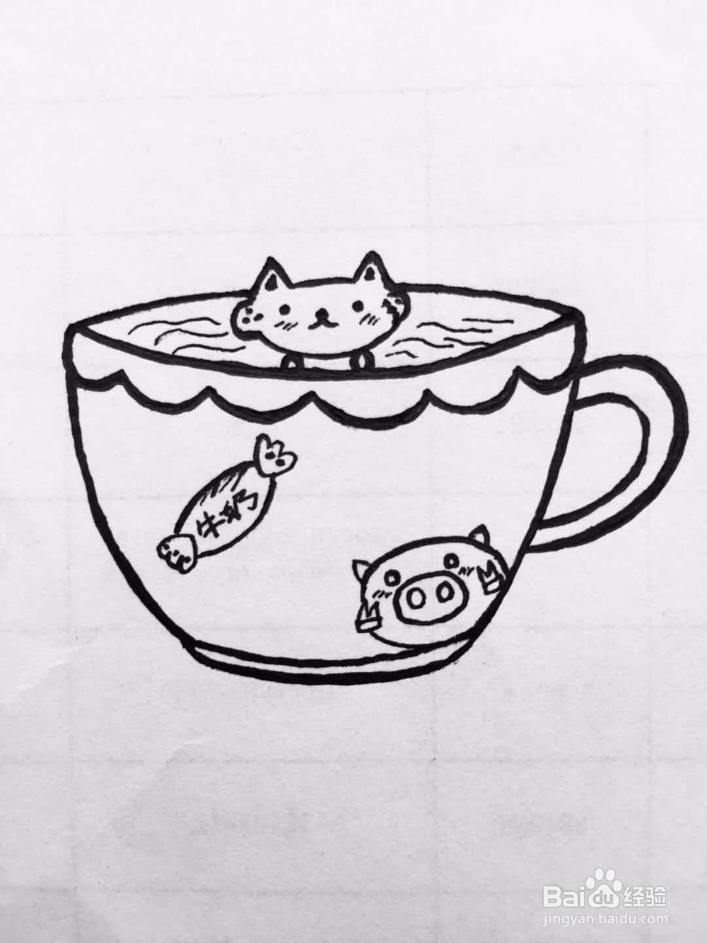 茉莉手绘之可爱萌茶杯