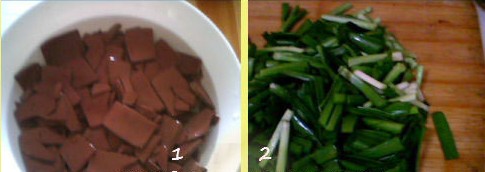 猪血炒韭菜怎么做