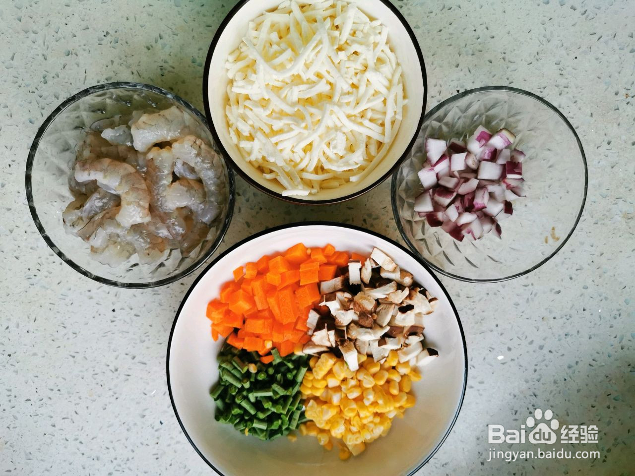 虾仁芝士焗饭的做法