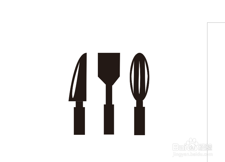 CDR怎样画餐具三件套