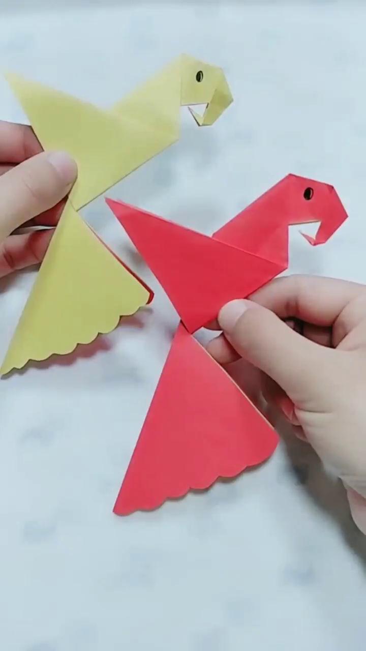 亲子手工小鸟折纸怎么做