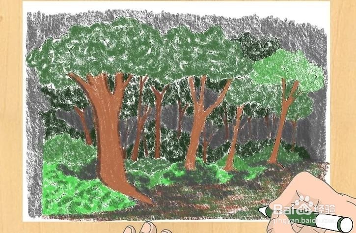 怎样教孩子画深林