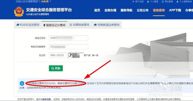 驾驶证分怎么查询