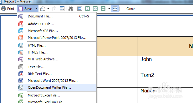 如何在DB Master生成数据库表的ODT格式报表