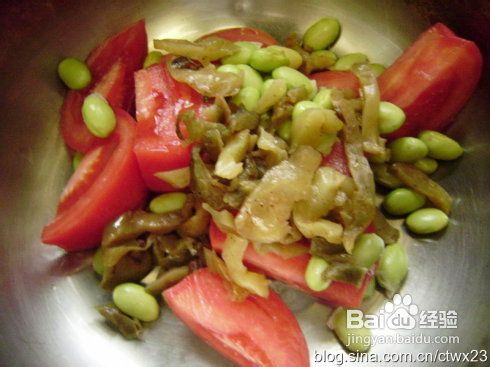 适合上班族的番茄汤做法——番茄榨菜毛豆子蛋汤