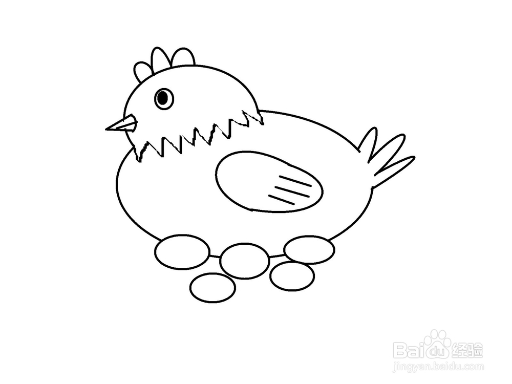 怎样画孵蛋的鸡妈妈