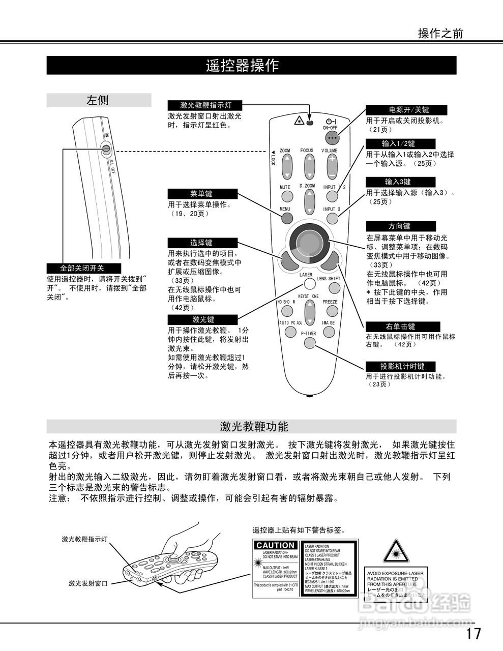 EIKI爱其 LC-X5投影机说明书:[2]
