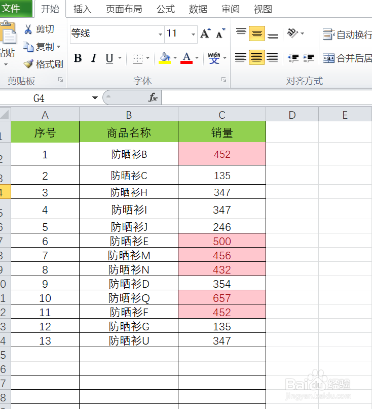 如何在excel中快速找到高于销量平均值的商品呢