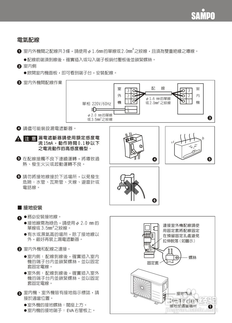 声宝AM-PY25DC/AU-PY25DC型变频冷气机说明书:[3]