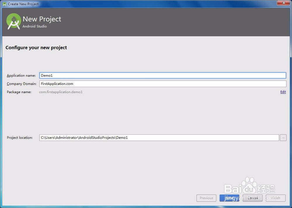 Android Studio教程:如何新建Android项目