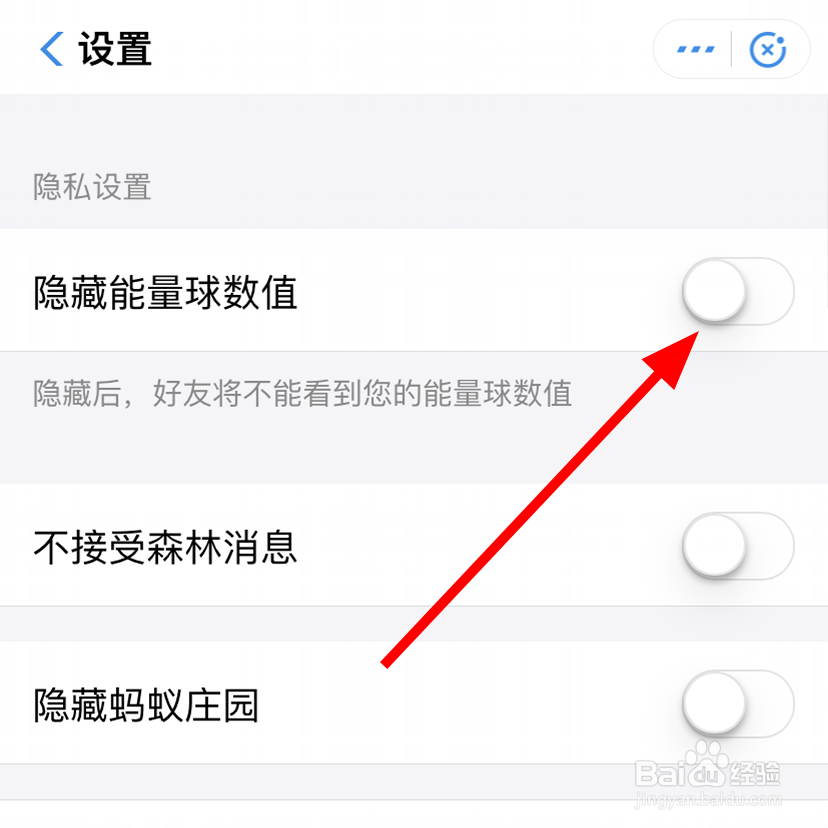 支付宝中怎么隐藏蚂蚁森林能量球数值
