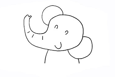 手绘简笔画之爱洗澡的小象的画法