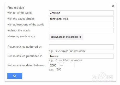 google scholar高级搜索使用