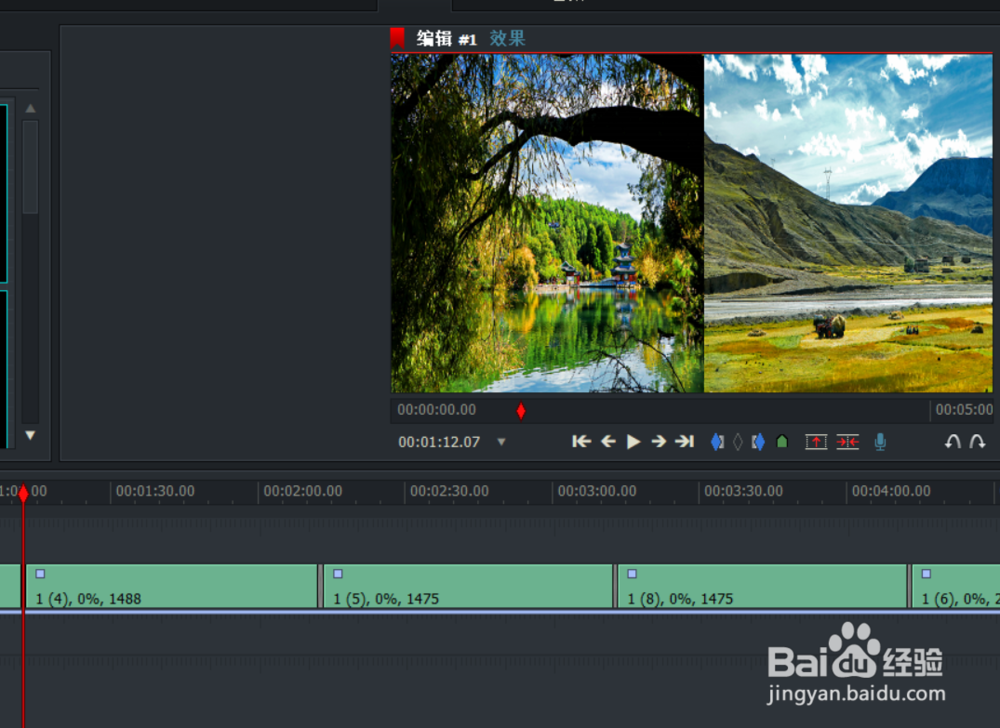 lightworks如何为视频图片添加转场的效果