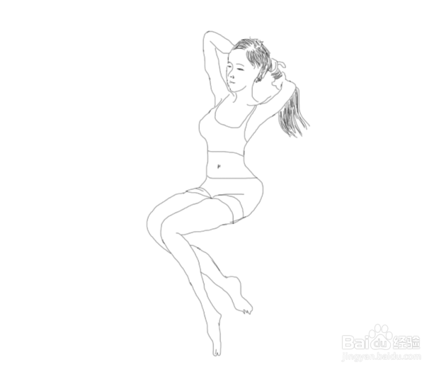手扎头发的美女如何画
