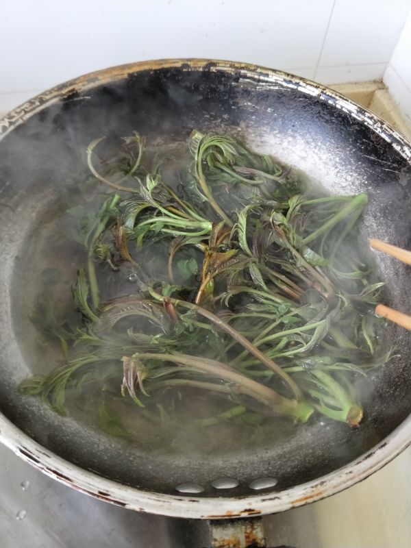 蒜泥豆豉凉拌香椿