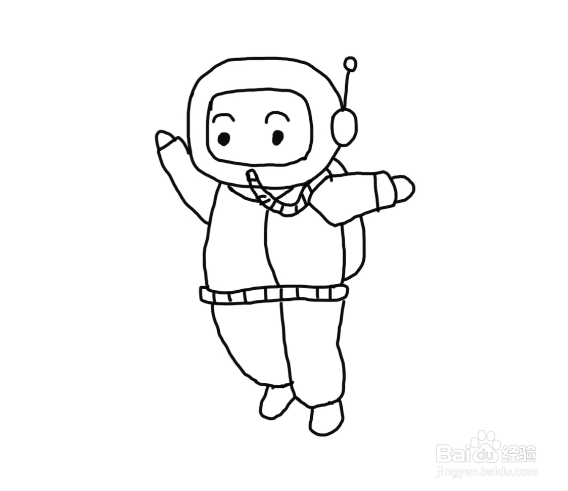 怎么画彩色简笔画卡通人物宇航员？