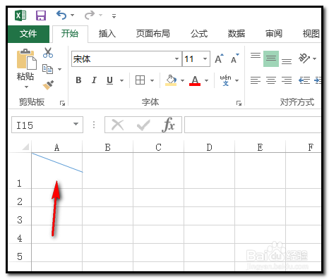excel2013版本工作表表格如何插入斜杠？