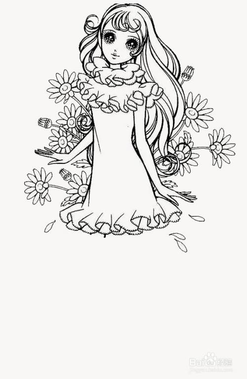 漂亮的长发女生的画法