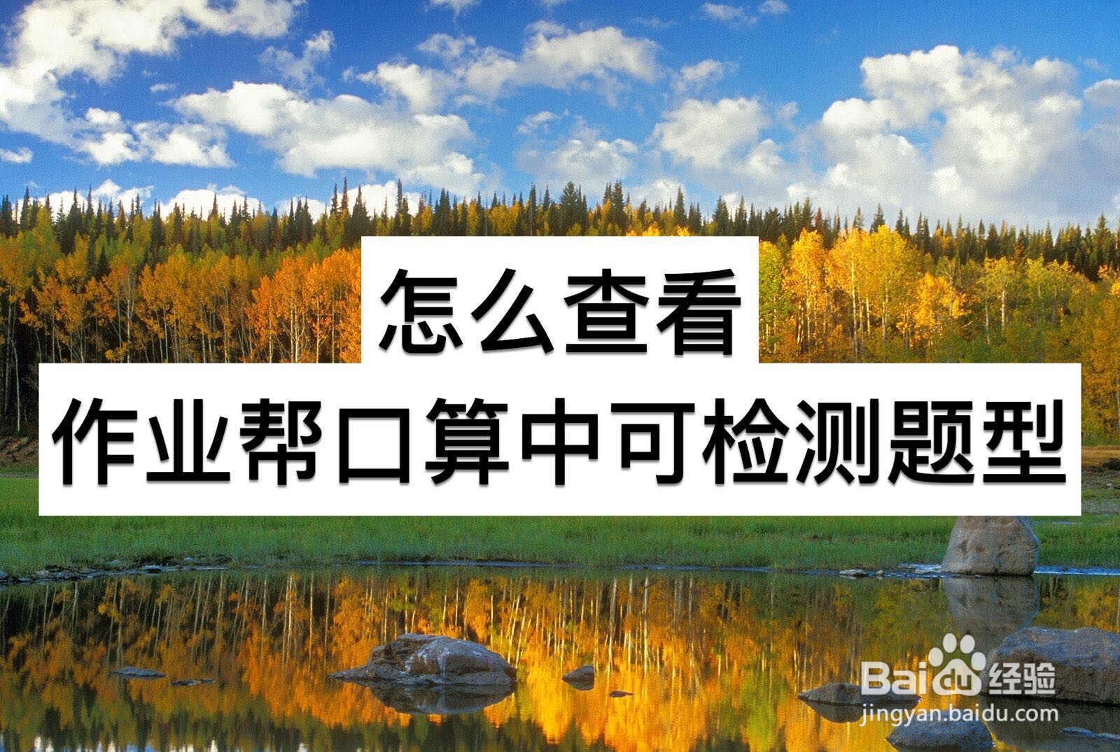 怎么查看作业帮口算中可检测题型