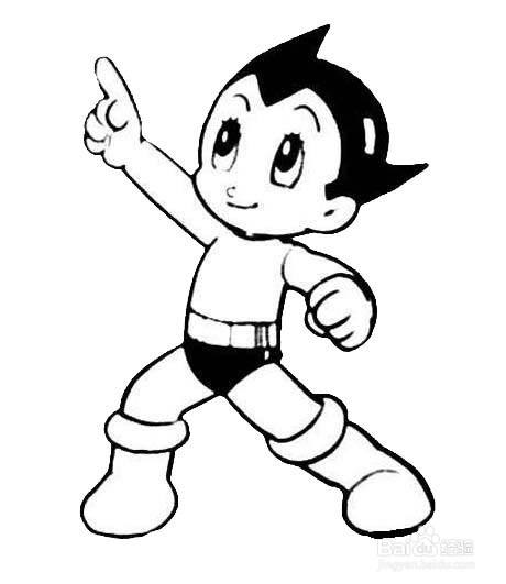 最后画出人物的腿和脚,完成.