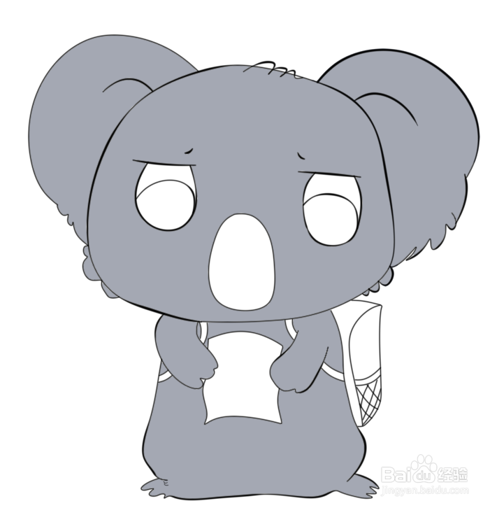 简笔画--Q版惶恐的考拉画法