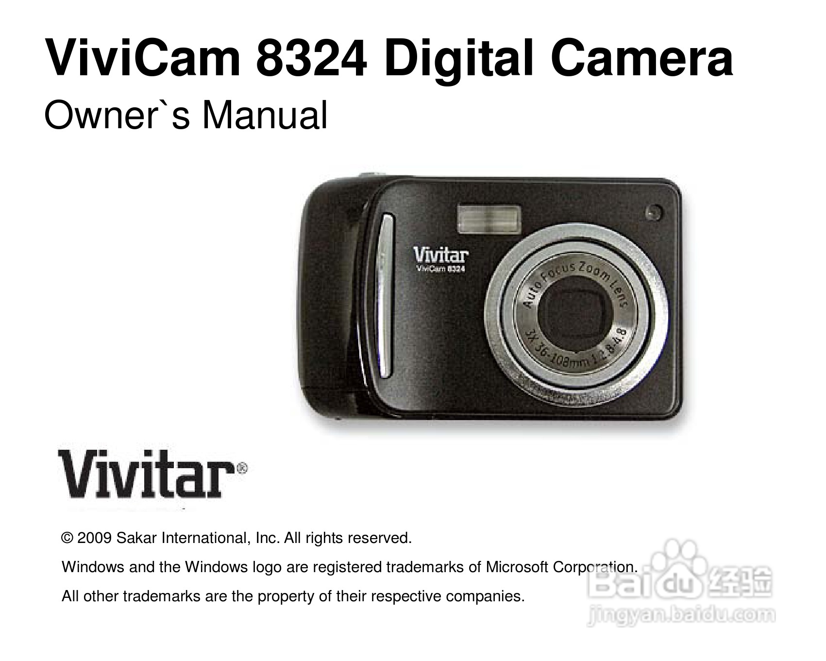 威达ViviCam 8324数码相机使用说明书:[1]