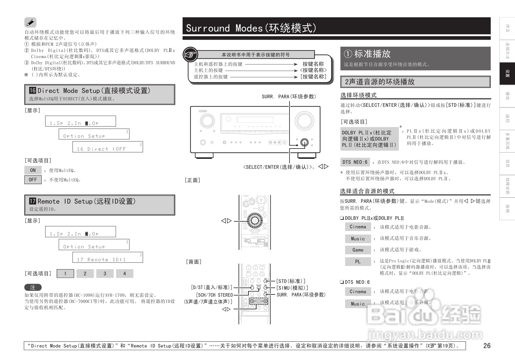 天龙AVR-1709收音环绕扩音器说明书:[2]