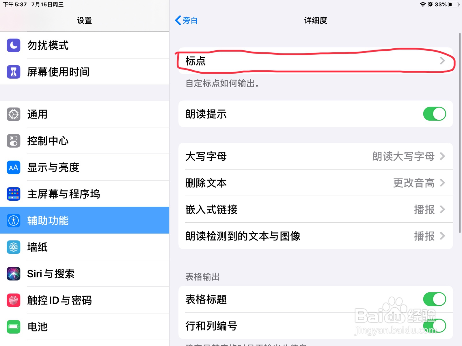 iPad怎么在旁白导入标点