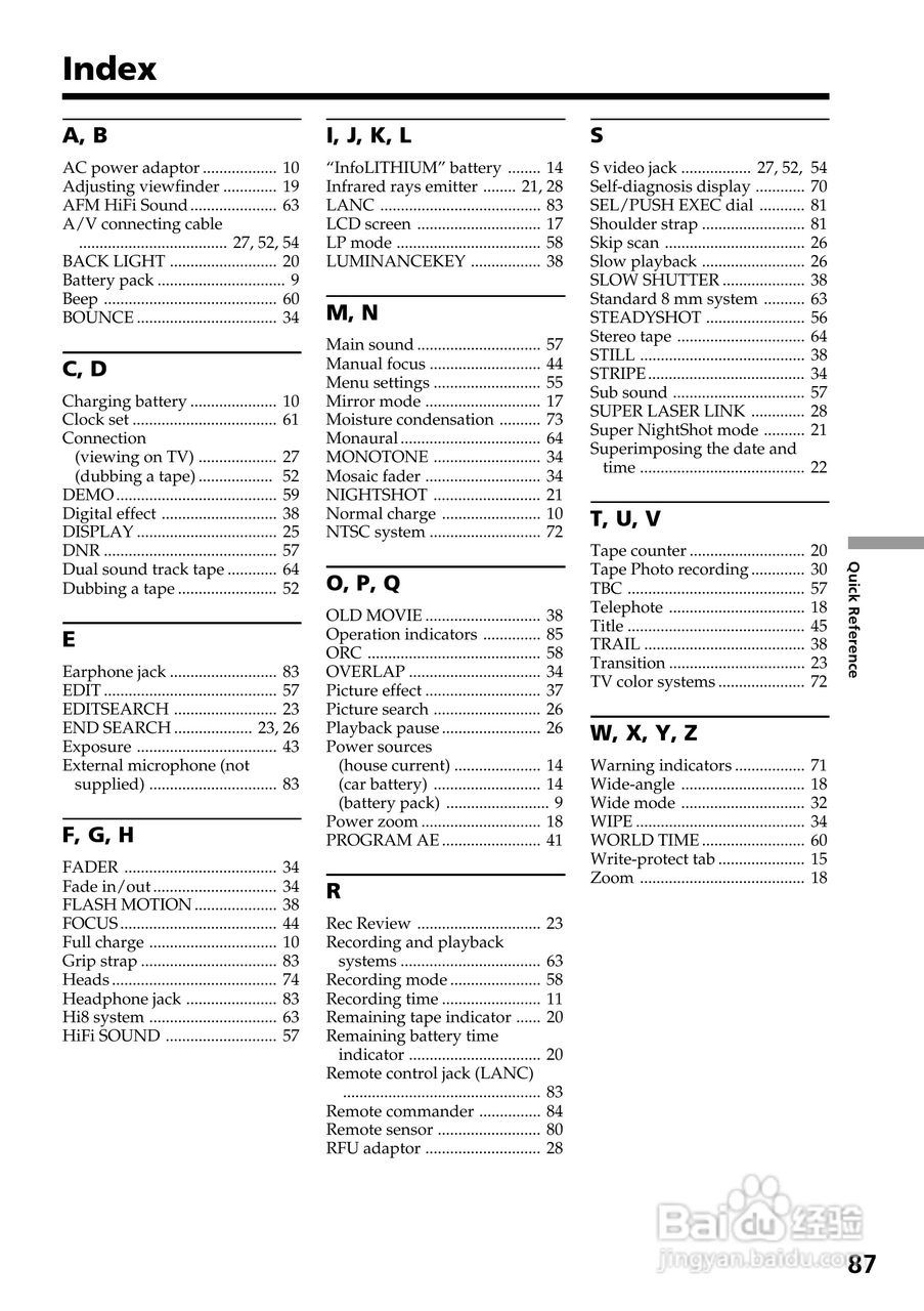 索尼CCD-TRV87模拟摄像机说明书:[9]