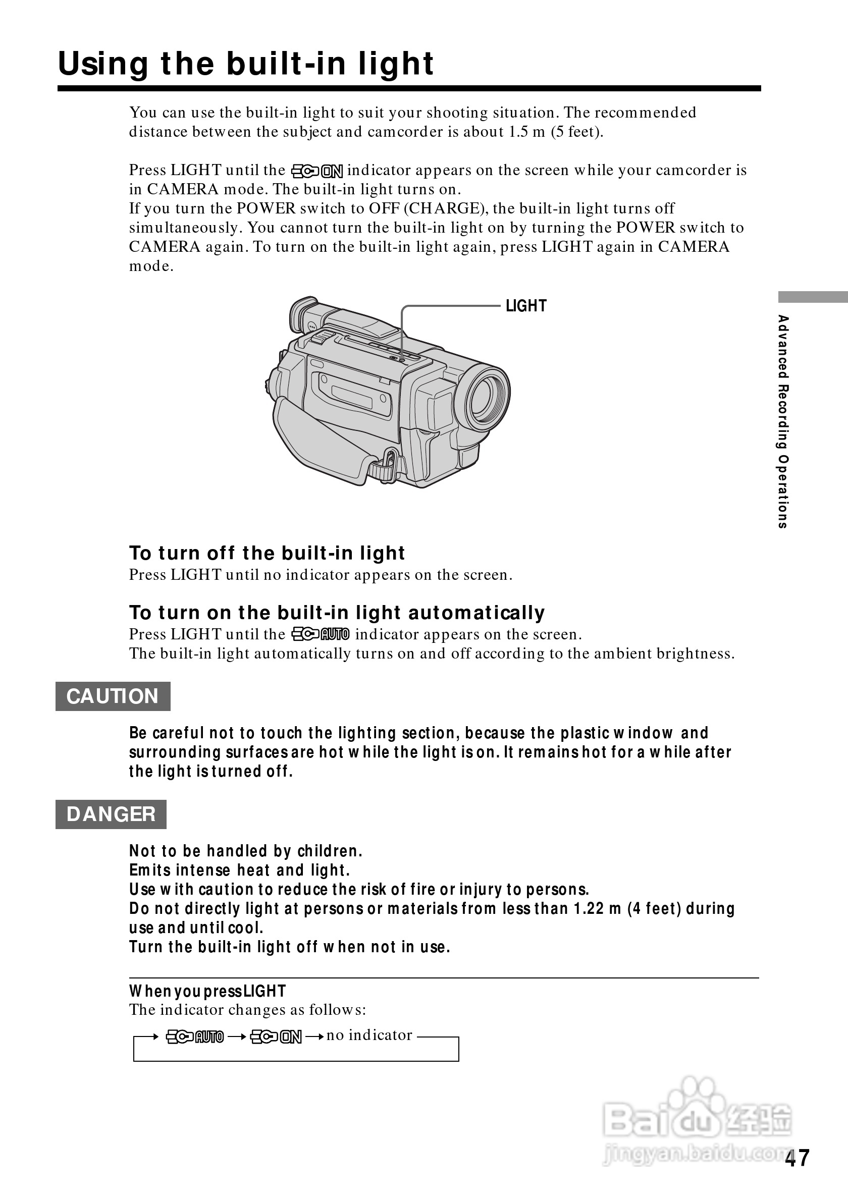 索尼CCD-TRV88模拟摄像机说明书:[5]