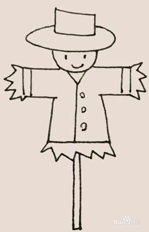 守护稻草人简笔画