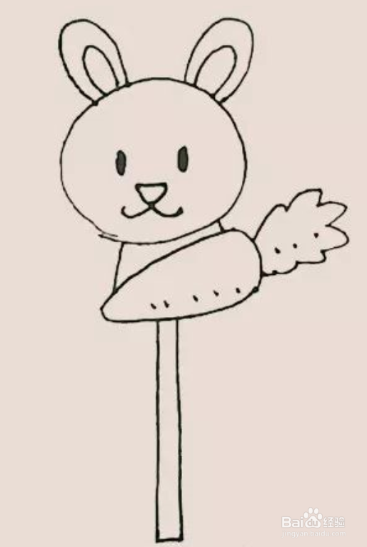爱吃萝卜的小白兔简笔画