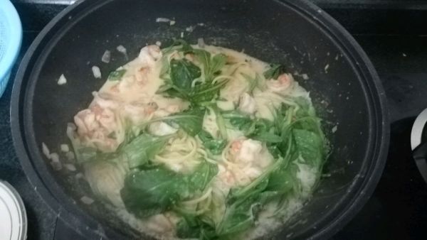 鲜虾芝士奶油意面