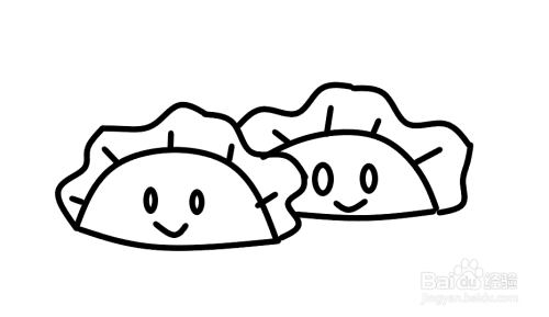 可爱卡通水饺怎么画?