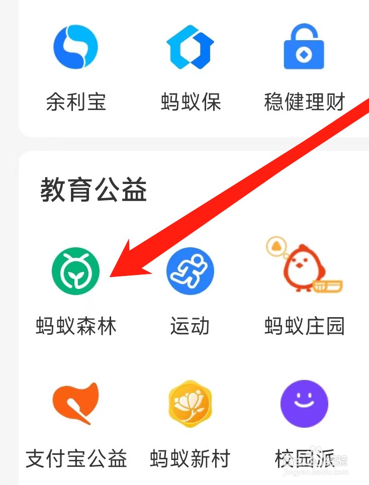 支付宝进入蚂蚁森林