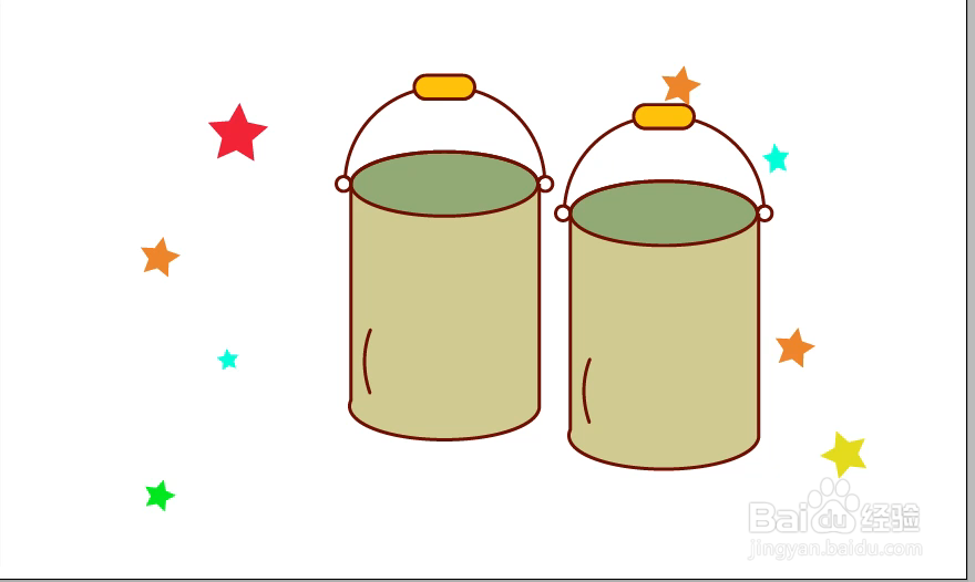 怎样在illustrator中绘制水桶小图标