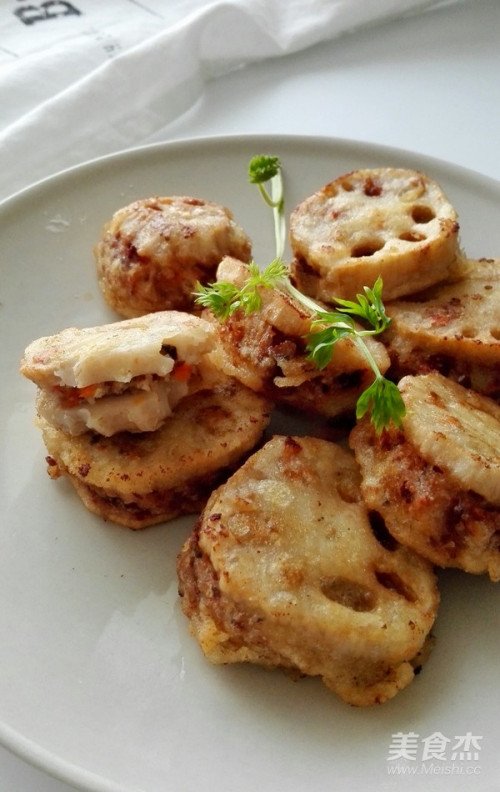 酥炸藕合的做法