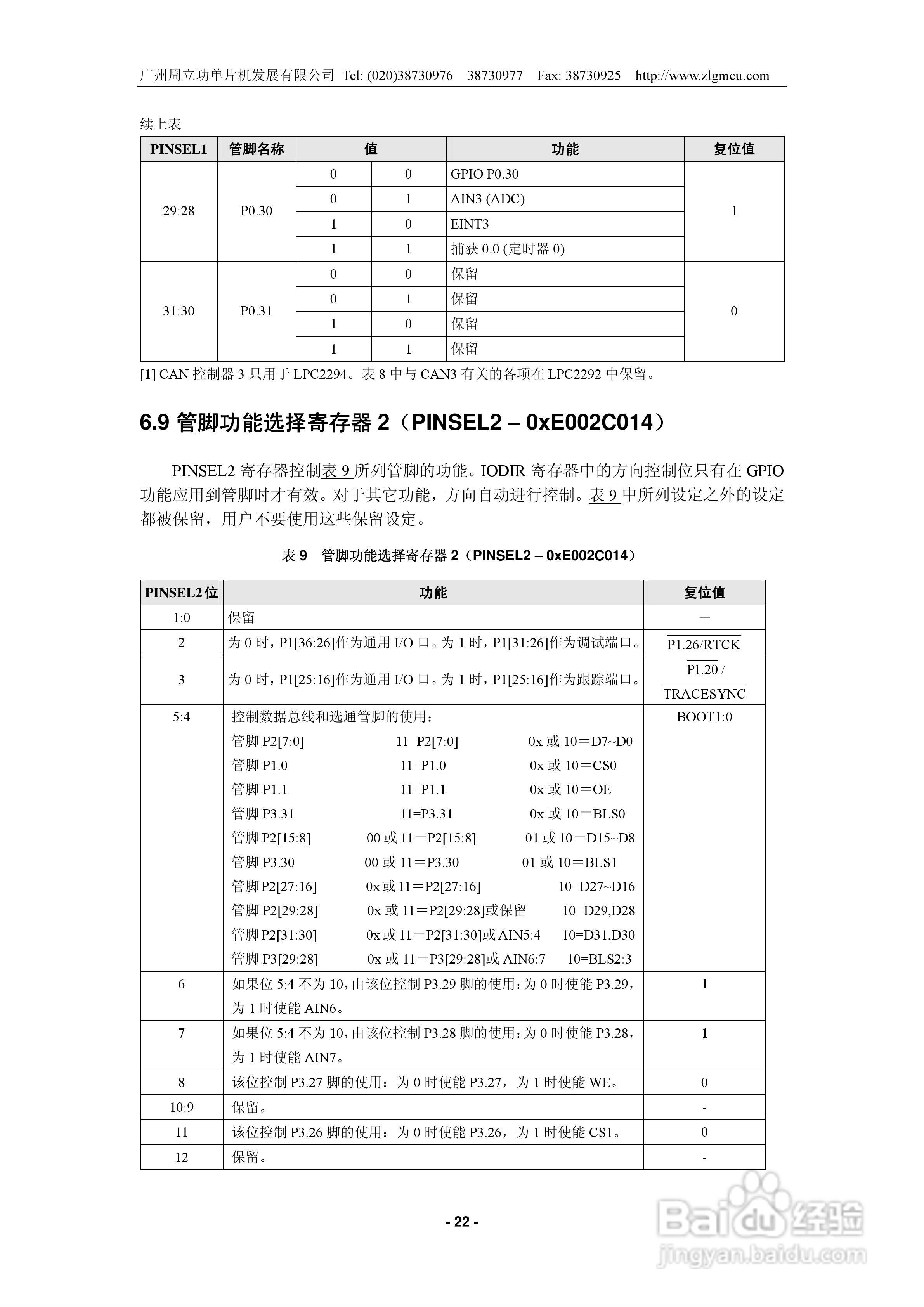 周立功LPC2292/LPC2294微控制器说明书:[3]