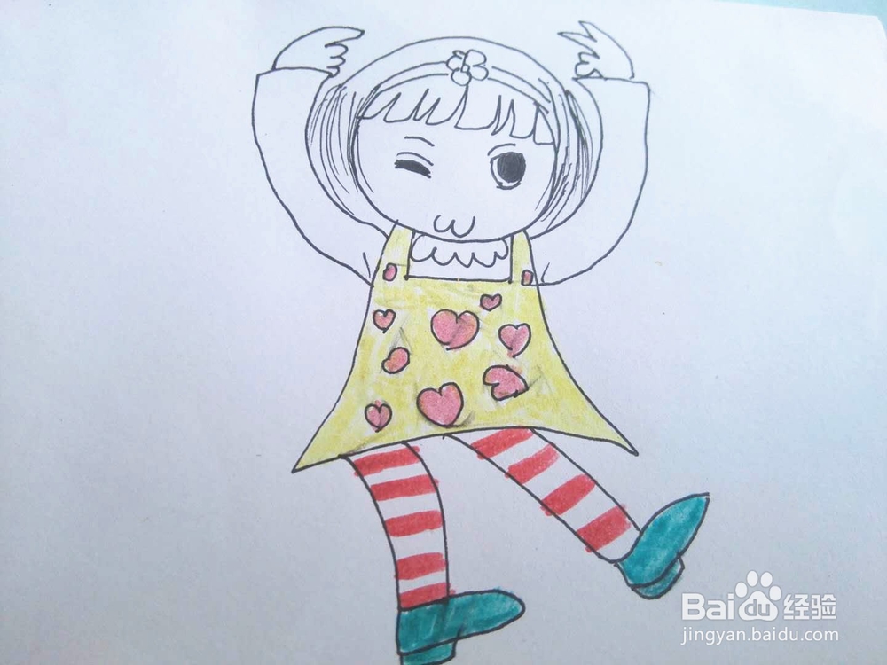 简笔画之卡通人物彩笔画经验分享九