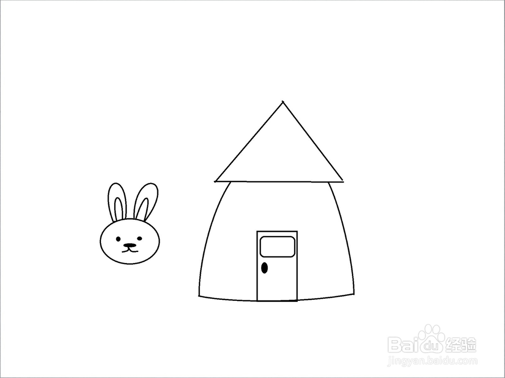 小兔的家：简笔画步骤