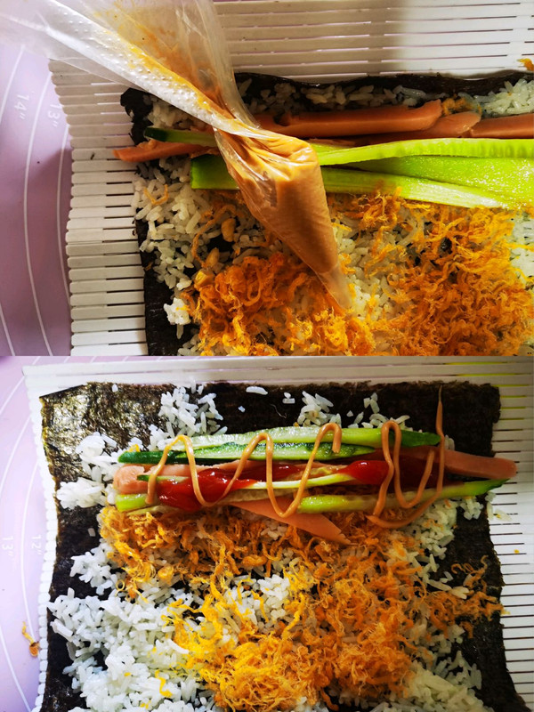 花生酱肉松寿司卷