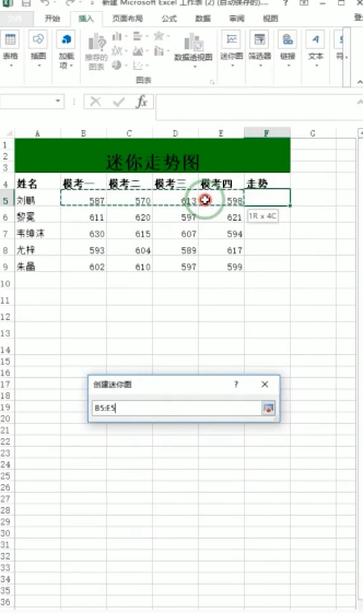 excel怎么单元格内添加迷你走势图