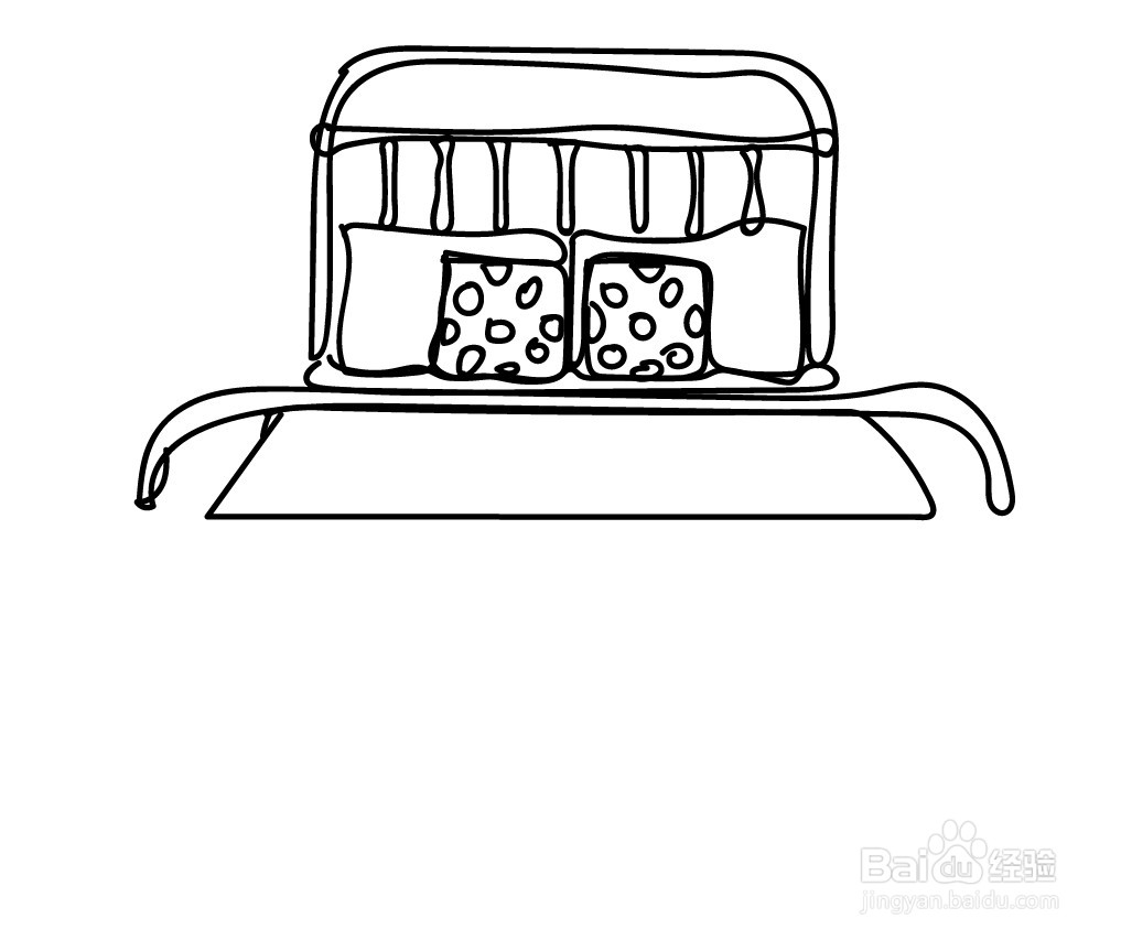 如何画床的手绘画