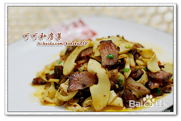 桃花灼灼忆华年--春笋炒腊肉