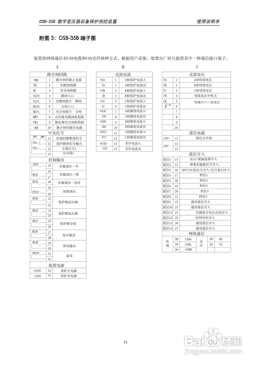 天能DSB-35B数字变压器低后备保护测控装置说明书:[4]