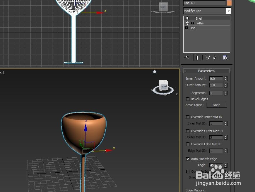 3Dmax中怎么做高脚杯