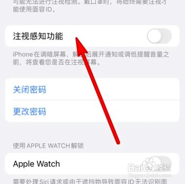 iphone12手机如何设置注视感知功能