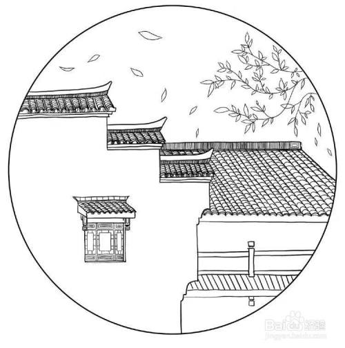 徽派建筑风景画怎么画